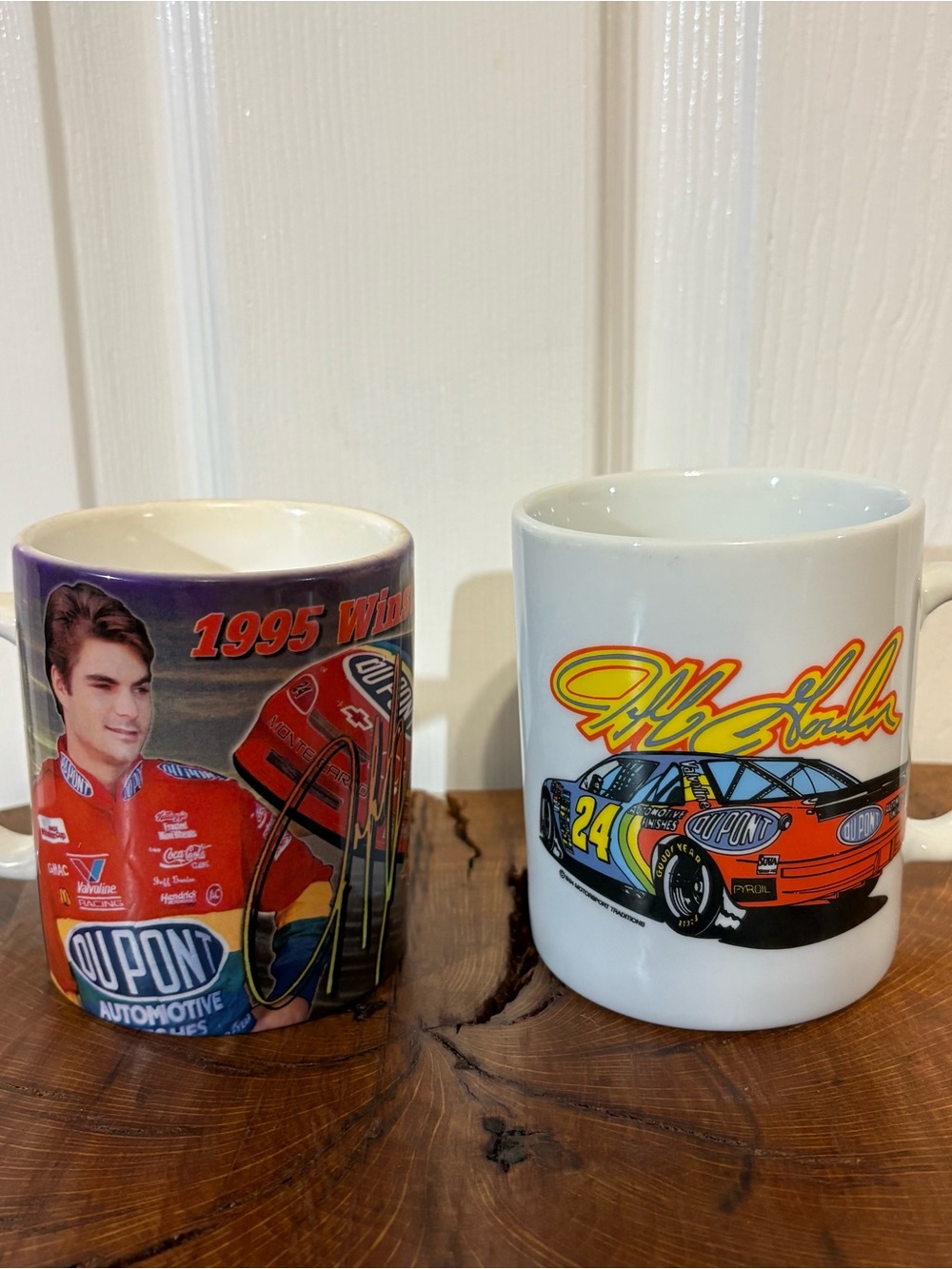 Vintage 1994/5 Jeff Gordon NASCAR #24 DuPont Racing Mugs